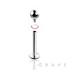 INTERNALLY THREADED 316L SURGICAL STELL LABRET/MONROE STUDS WITH BALL